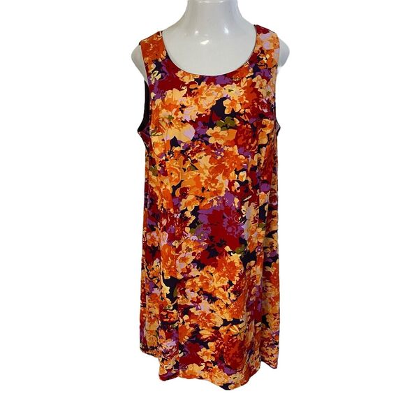 Maggie Barnes Dress Womens 18W Orange Floral Career Officecore Corpcore Church - Picture 7 of 14